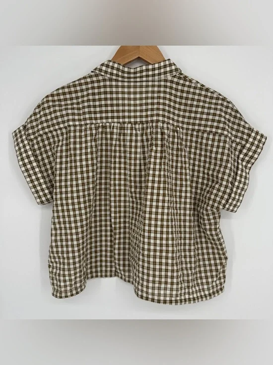 Madewell Seersucker Plaid Blouse Size S - Picture 5 of 5